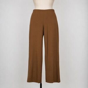 J Jill Affinity French Terry Pima Cotton Tencel Wide Leg Pants Cognac Brown XL